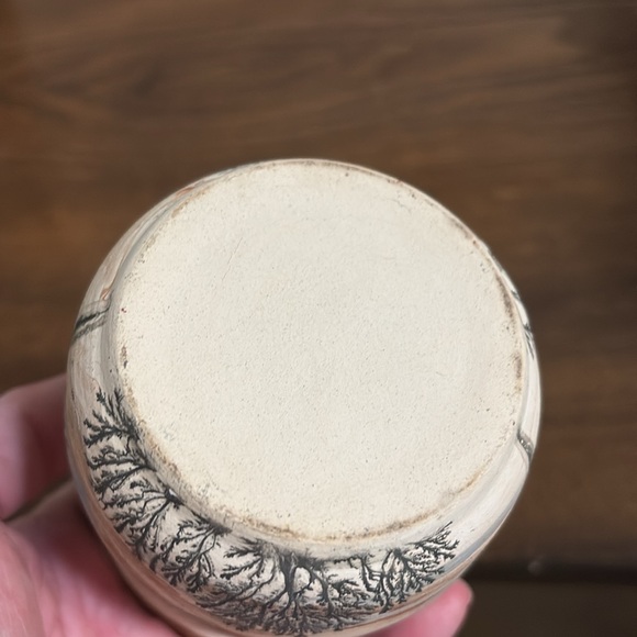 Sevierville Hand Painted Pottery Vase Trees and sunset - Picture 3 of 5